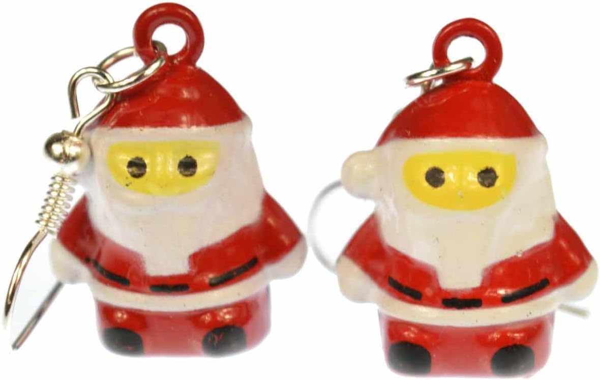 Santa Claus Earrings Christmas 3D Nicholas Metal