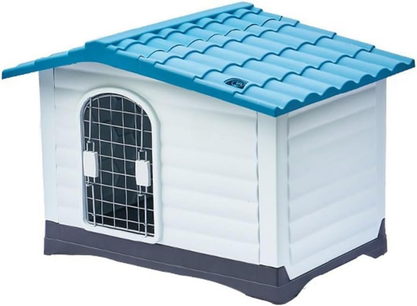 中型犬と大型犬用の犬小屋。ドア付き。プラスチック製。頑丈で耐久性があり、すべての季節に適しており、通気性があり、防寒性と防雨性があり