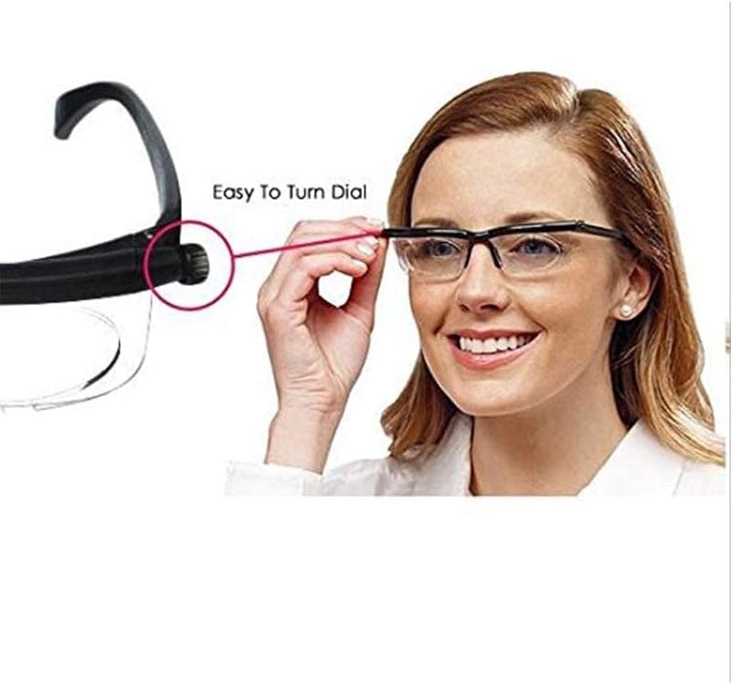 LJFYXZ Állítható Dioptriás Szemüveg -6D és +3D Között - HD Fáradtságcsökkentő Lencsék Férfiaknak és Nőknek - Kézi Fókuszállítással Olvasásho