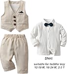 amokk Baby Boy Formal Wear for 1st 2nd Birthday Gentleman Outfits for Chirstening Bowtie and Vest Pants Set