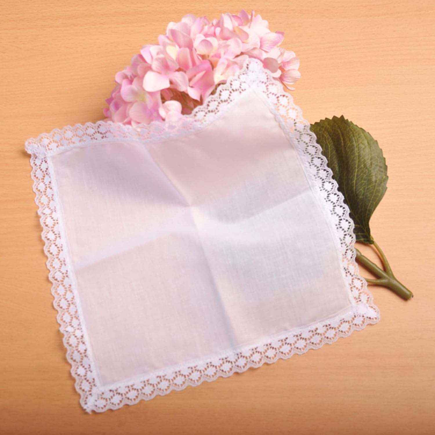 NUEAYMS White Hankie Women Handkerchiefs Cotton Lace Trim Super Soft Washable Hanky Chest Towel Pocket Lace Trim Handkerchiefs for Men Wedding