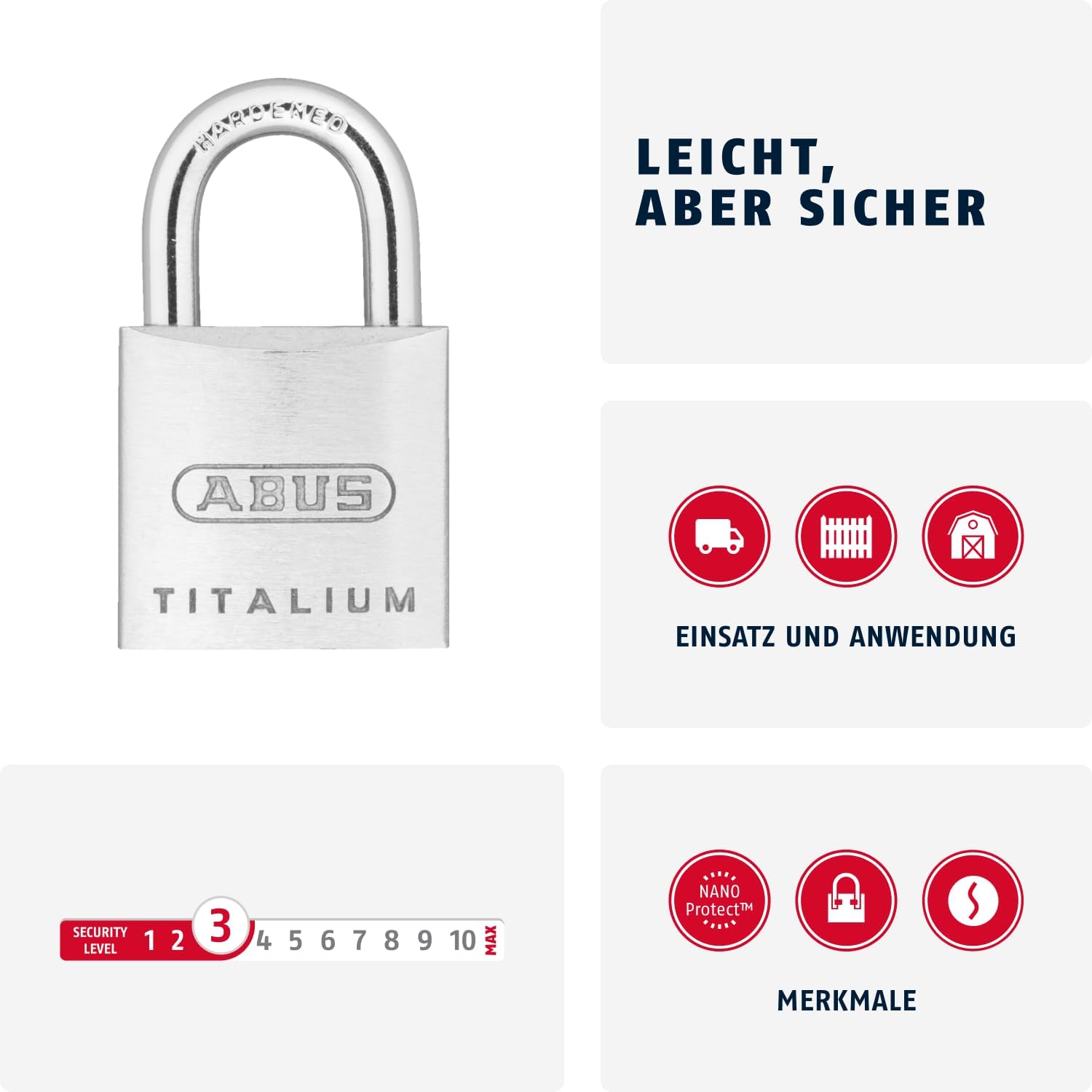 Abus 64Ti/20 20mm Titalium Padlock Keyed Alike KA6205,Multi