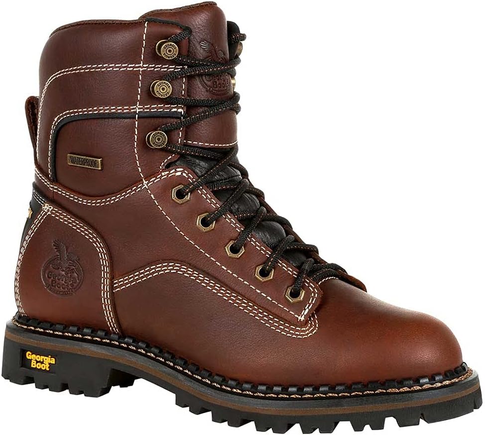 Georgia Boot AMP LT Logger Women's Alloy Toe Waterproof Low Heel Logger Boot