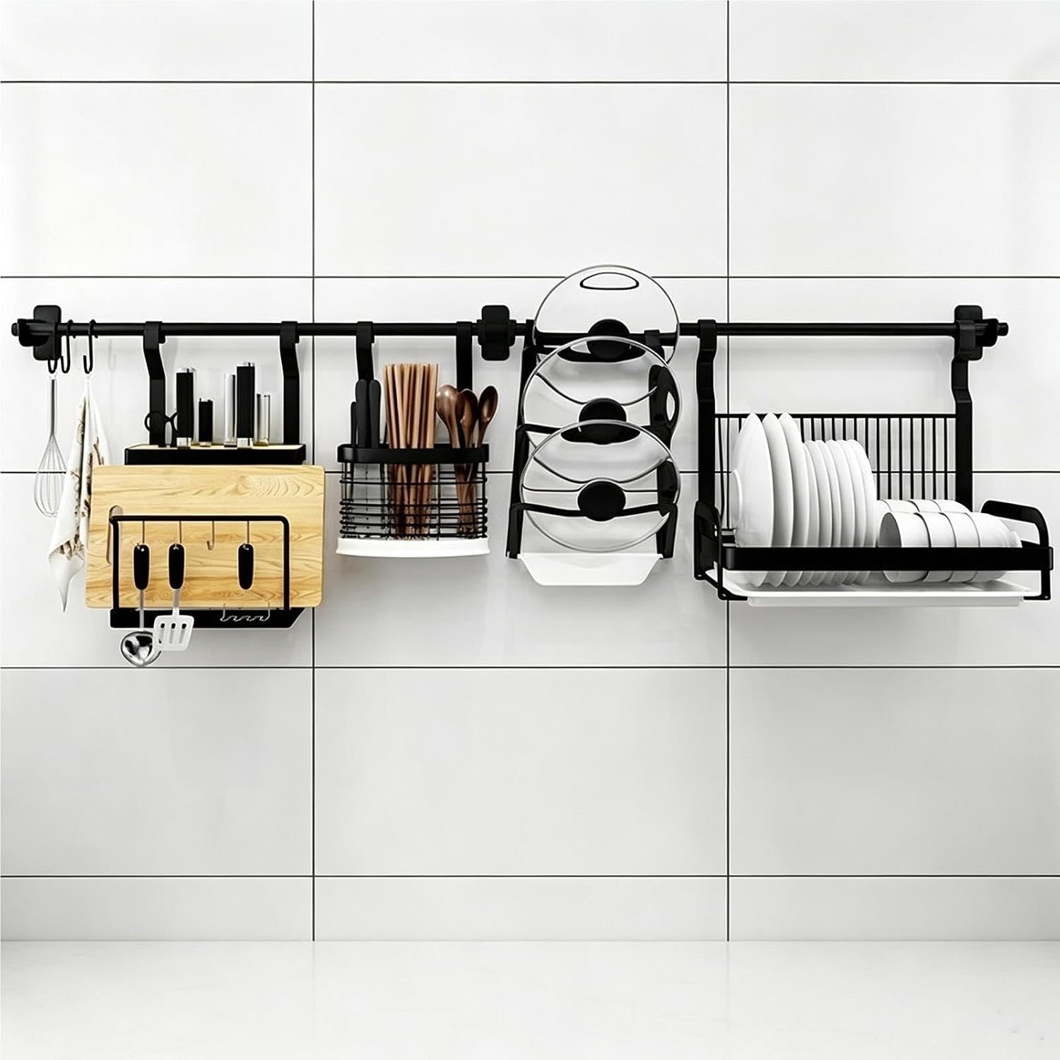 Kitchen Utensil Hanger, Stainless Steel, Modular Storage Organizer