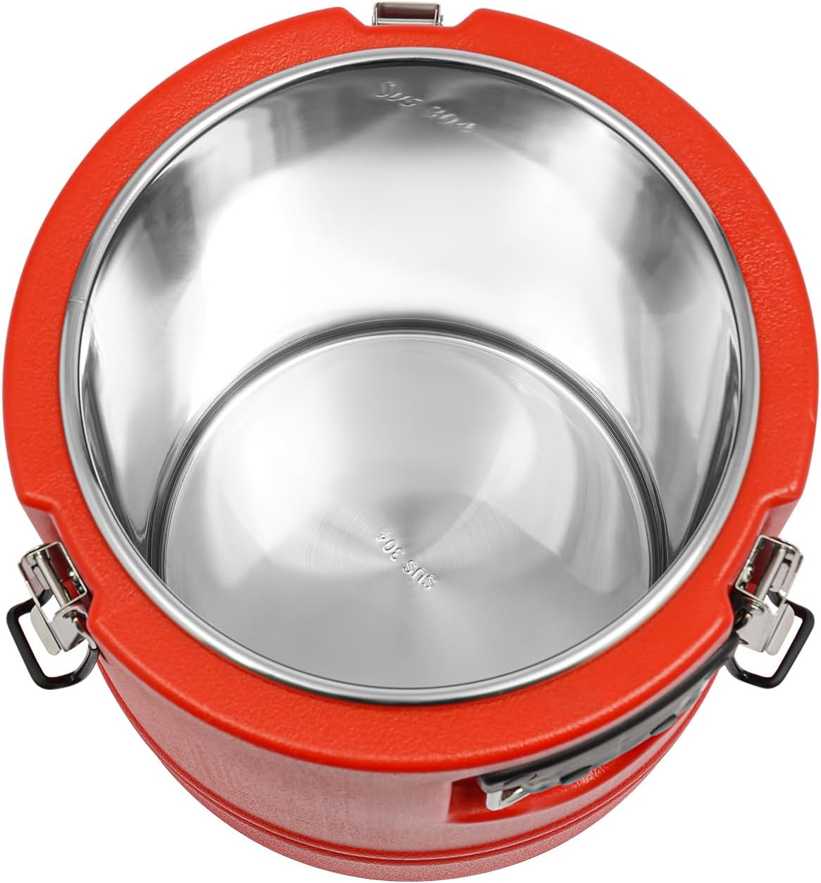 DYNAMI Large Insulated Food Container, 3.2 Gallon Portable Commercial Food Warmer Insulated Soup Container Cold Hot Box for Catering,Stainless Steel Inner Liner, Sealed and Leak-proof (Red, 3.2 Gal)