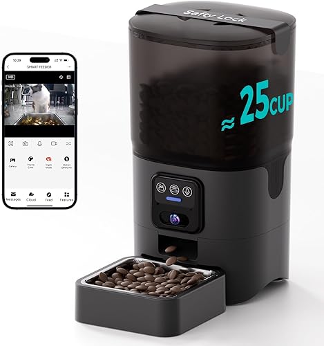 Miniatura 10 de PAPIFEED Comedero automático WiFi 5G: dispensador automático inteligente de comida para gatos con modo de alimentación lenta, desmontable para una