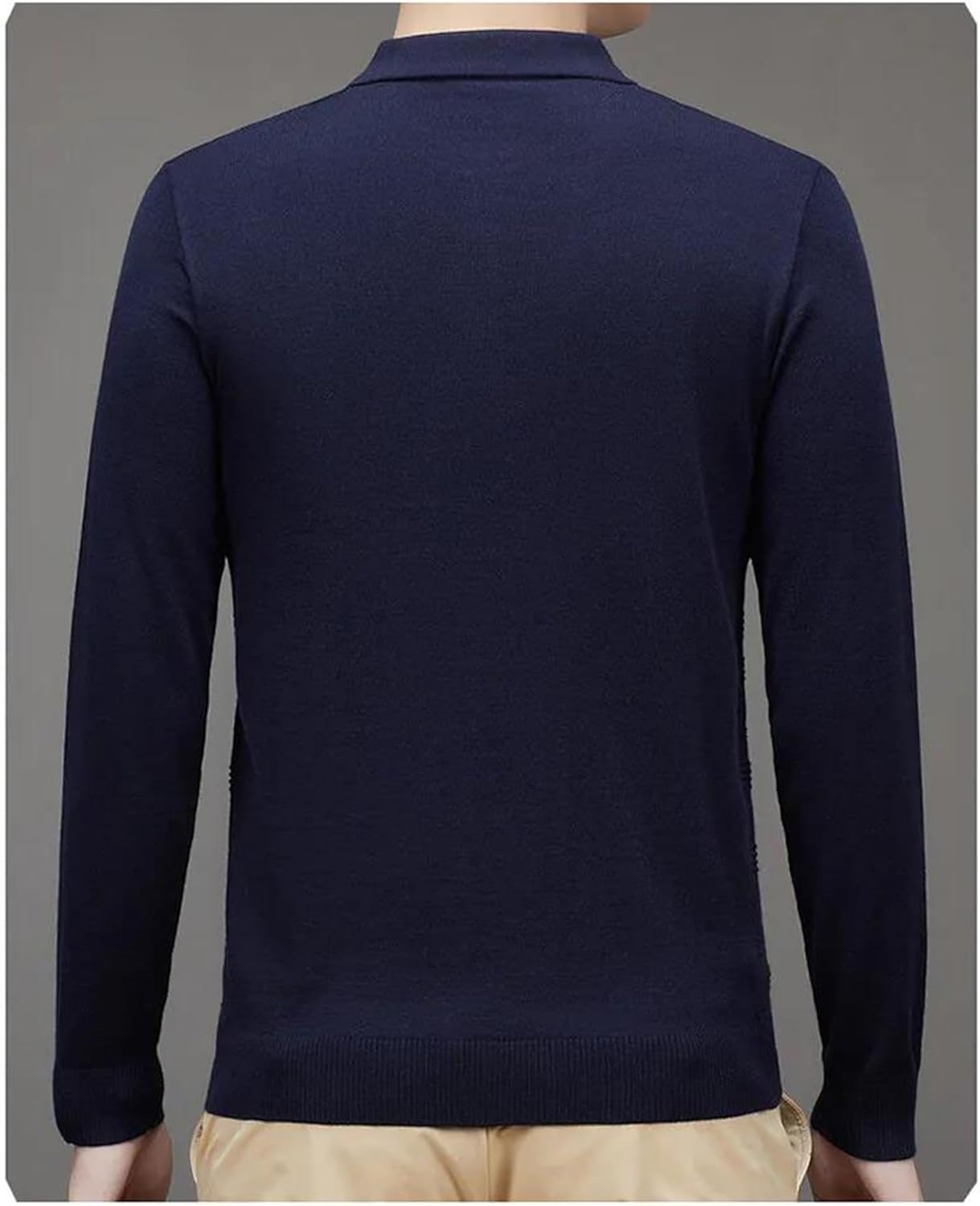 Men's Checkered Pullover Polo Sweaters Long Sleeve Turndown Collar Warm for Business Casual Daily Wear