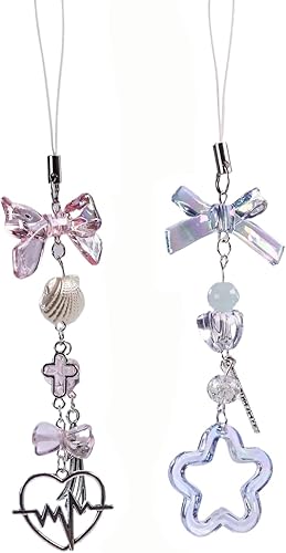 Miniatura 20 de 1-4 dijes estéticos para teléfono celular Y2K, correa de fresa, mariposa, estrella, accesorios Y2K para bolsa, llavero, Airpods, cámara, colgantes