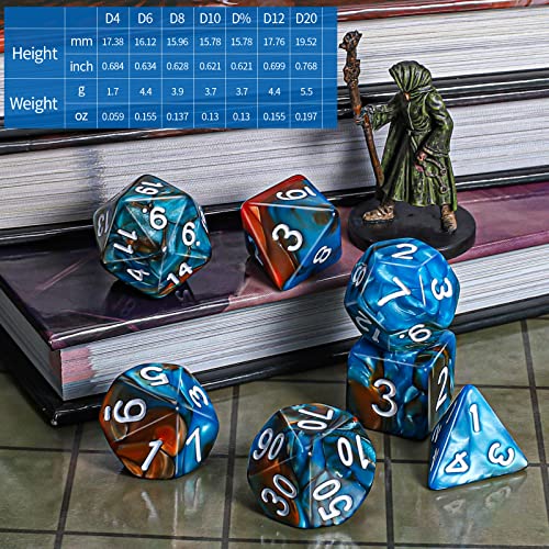 Image of CiaraQ 7pcs Polyhedral Dice Set for Dungeon and Dragons MTG Table Games