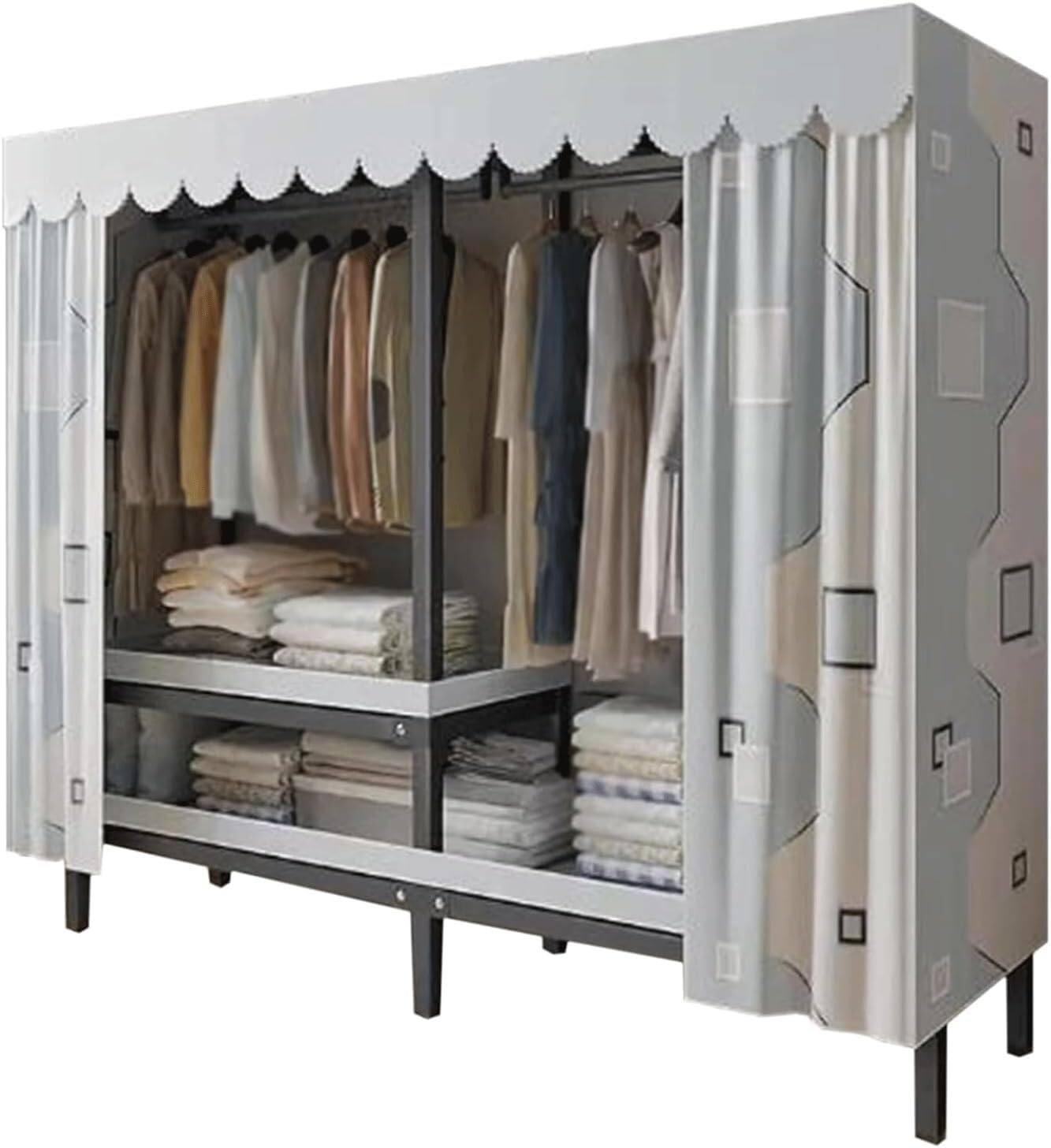 Amazon｜クローゼット フルスチールフレーム 布張りクローゼット 180cm 