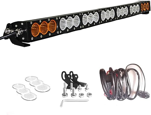 Barra de luz LED de una sola fila para todo terreno, 38 pulgadas, 210 W, 24000 lúmenes, combo de inundación de punto todoterreno, tractor 4 x 4,