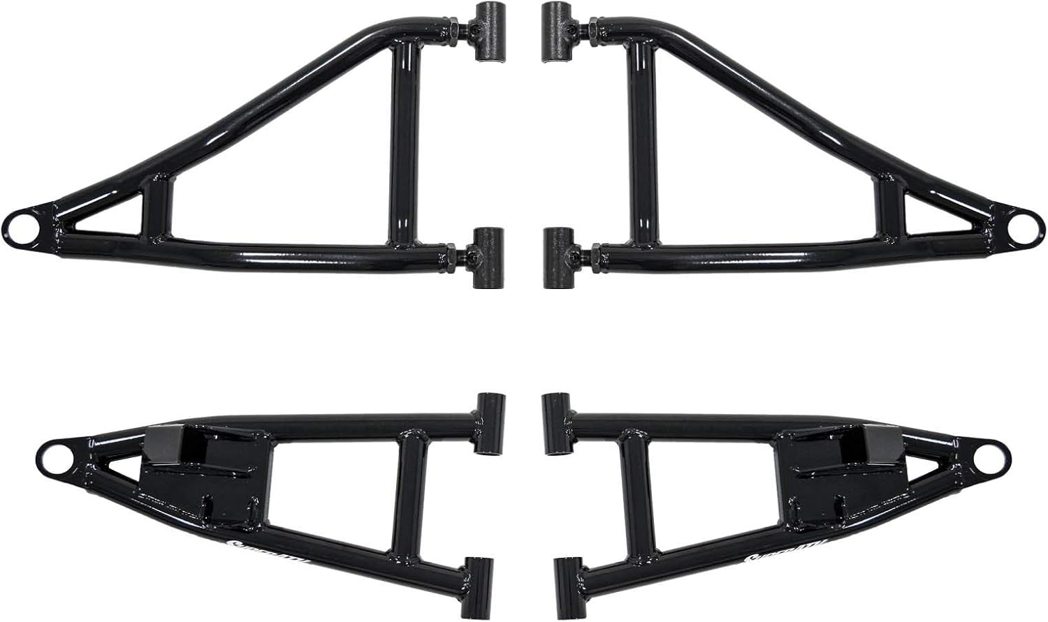 SuperATV Heavy Duty Arched 1.5" Forward Offset A-Arms/Control Arm for Polaris Ranger Full Size XP 1000 Crew (2019-2020) - Black - Room for Larger Tires