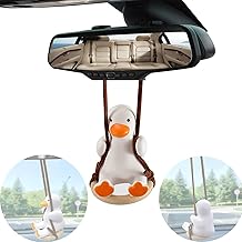 Swinging Duck Hanging Ornament,Car Pendant Hanging Swing for Car Rear View Mirror Accessories,Office Home Gardening Hanging Micro Landscape Decor,Wall Hanging Ornament Window Ornament for Home Decor