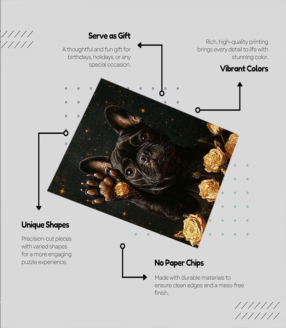 Puzzle 5000 Pezzi Vista Notturna Cane Nero 3D Puzzle per Adulti Impegnativo, Educa Puzzles Artistico, Divertente E Stimolante Puzzles Decorativo per La Famiglia, Regalo e Decorazione Pareti BXHZW61008