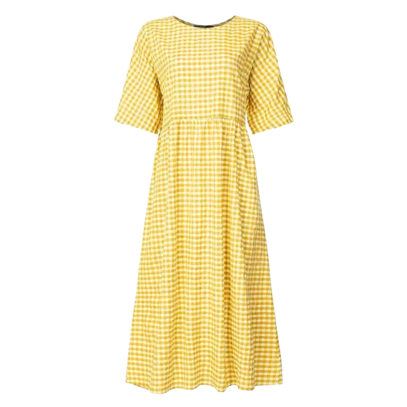 Vestido Maxi de Verano para Mujeres, Elegante túnica a Cuadros Estampada, Moda, Casual, Vacaciones, línea A Vestido Largo Oversize