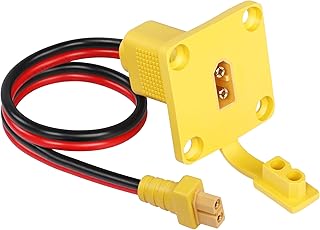 CERRXIAN 1ft 12AWG XT60 Male to Female Mount Panel Cable XT60 Male Plug with Mout Panel to Female Wire for RC Lipo Battery FPV Drone