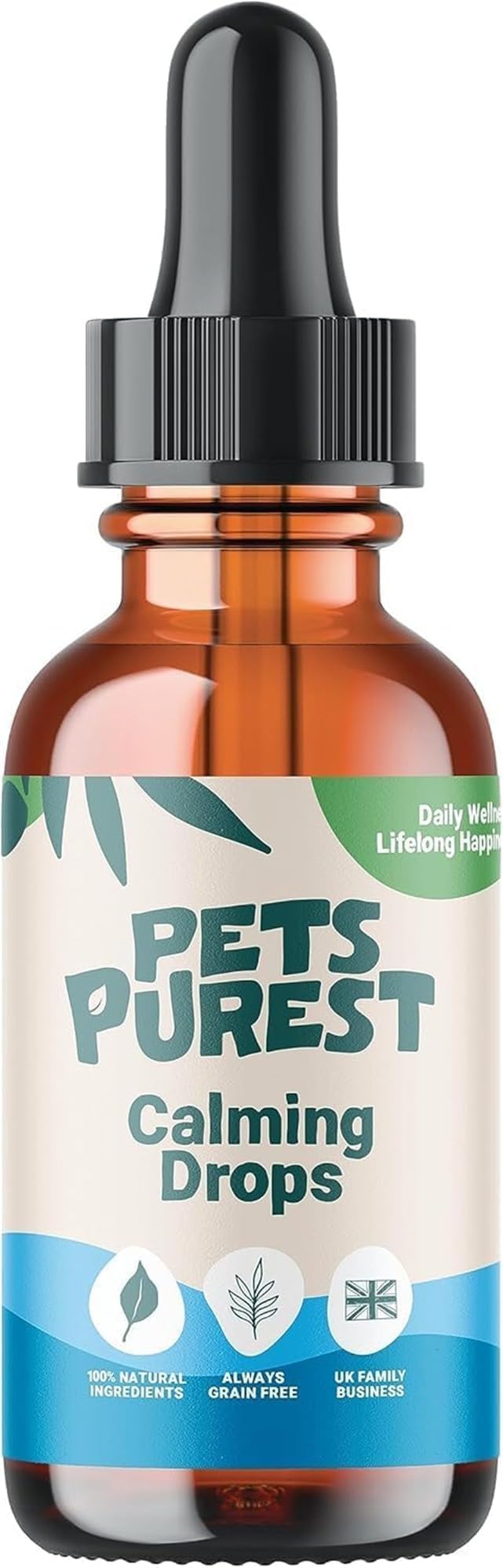 Pets Purest Natural Calm PRO Dog Anxiety Relief Calming Aid Supplement for Dogs Cats Horses Rabbits Birds Pets. Anxiety & Stress When Home Alone, Aggression, Loud Noises, Fireworks & Kennels 50ml