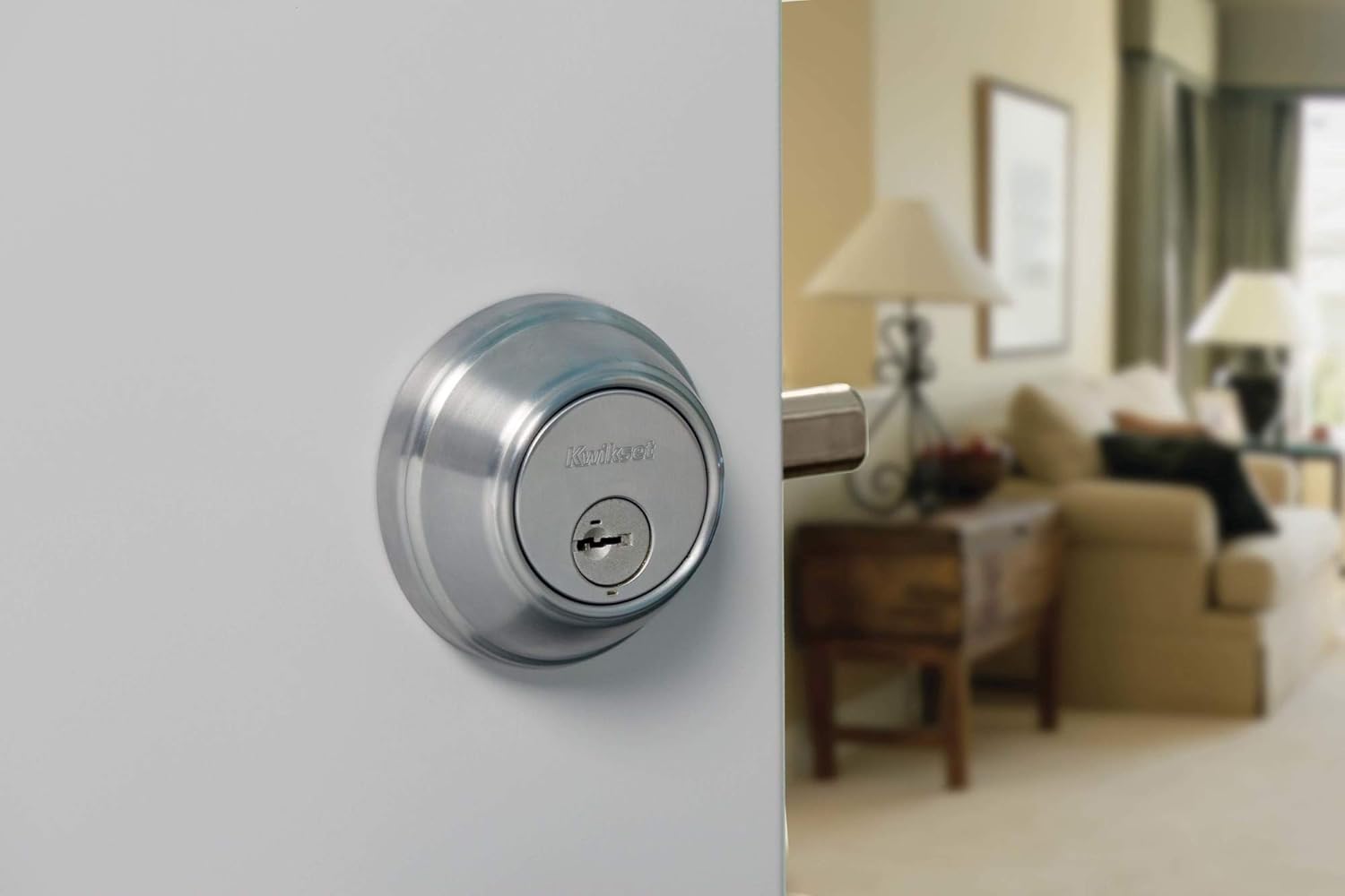 Kwikset 985 Double Cylinder Deadbolt featuring SmartKey in Polished Brass