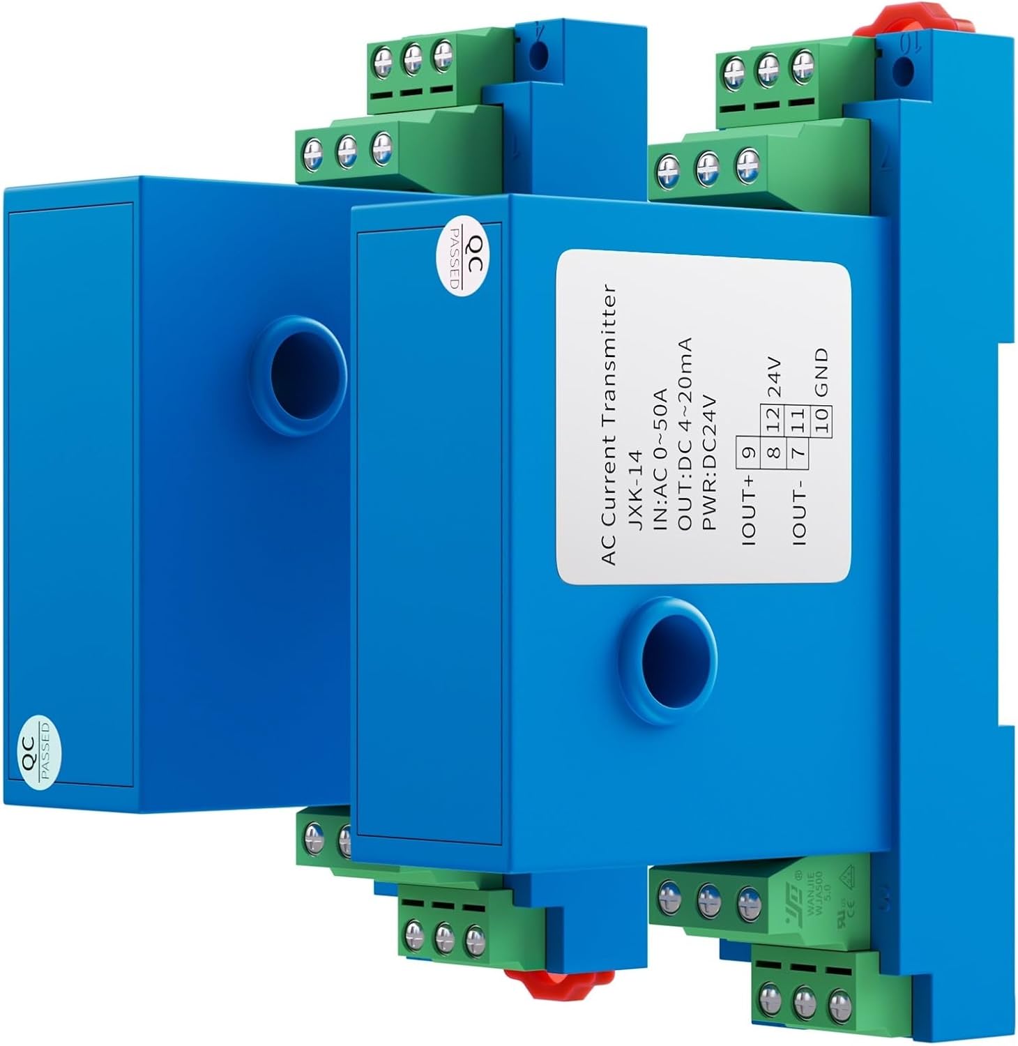1pcs 5A 10A 20A 50A 100A 200A AC DC Current Sensor 4-20mA 0-10V RS485 Relay Current Transducer 12mm Transmitter DC24V(AC 0-150A-4-20MA Output)