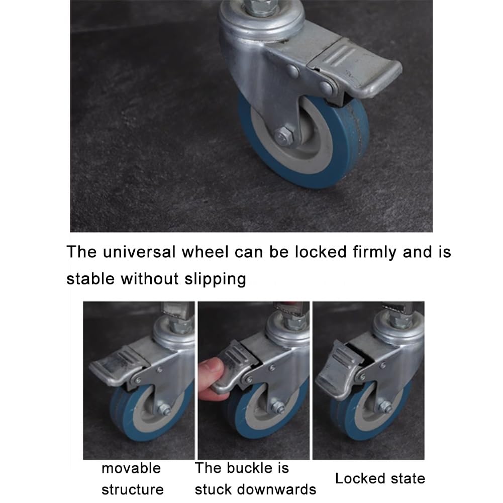 Carrello portavaso in acciaio inox resistente, con 4 ruote, ideale per mense e ristoranti (40 x 51 cm)