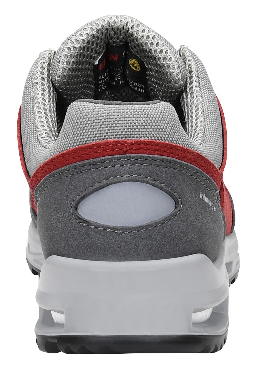 ELTEN Travis XXT Grey-red Easy ESD S1 | Sicherheitsschuhe für Damen & Herren, Kunststoffkappe, leicht, atmungsaktiv