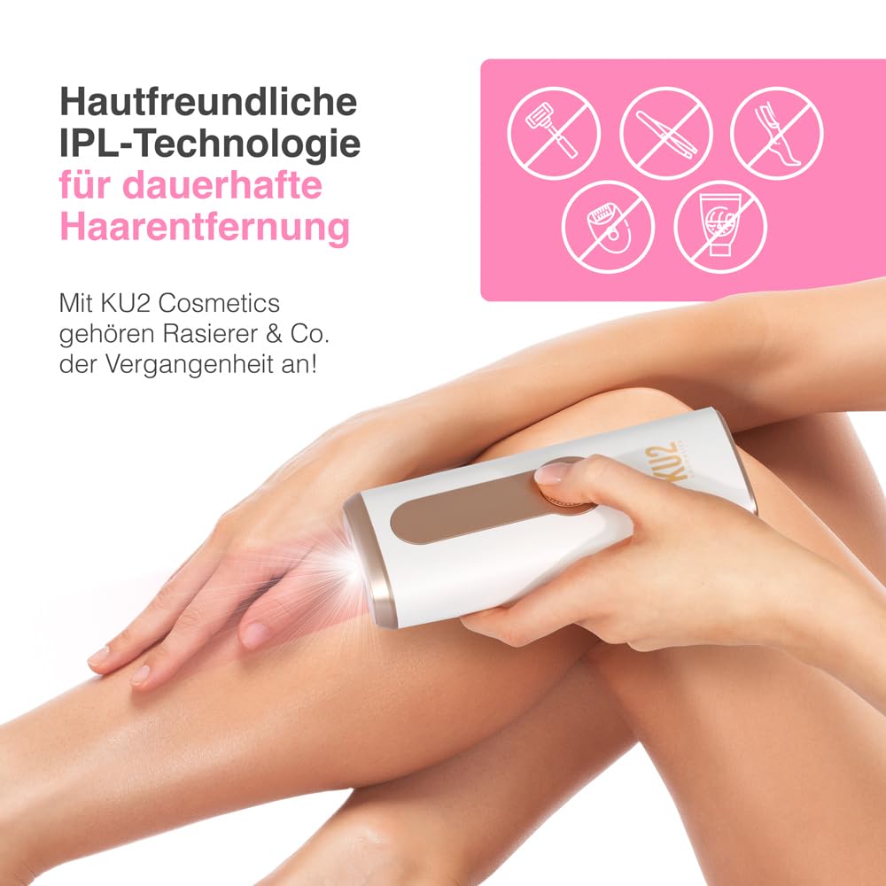 KU2 IPL Supersilk Haarentfernungsgerät für Damen & Herren schmerzfreie Laser Alternative Gesicht Körper dauerhafte Haarreduktion