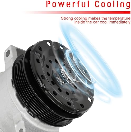 Miniatura 5 de CCIYU Compresor de aire acondicionado con embrague A/C Compresor de aire para coche 2007-2008 para Chrysler Sebring 2.7L Compresor de aire