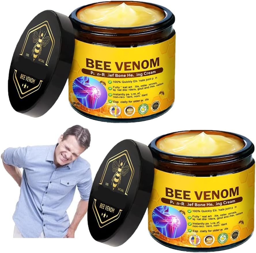 2 PCS Bee Venom Joint and Bone Cream, Bee Venom Joint Relief Cream Joint Care for Knee, Neck, Back, Hands, Feet Moisturizer (B, 1)