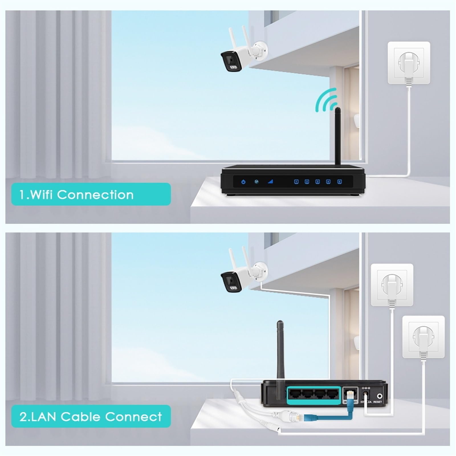 Kamery Monitoringu, 2MP 4MP 8MP 4K 1080P kamera zewnętrzna AI Huaman Detection dwukierunkowa kamera audio IP kolorowa noktowizor CCTV kamera typu Bullet(2MP Add 128GB Card)