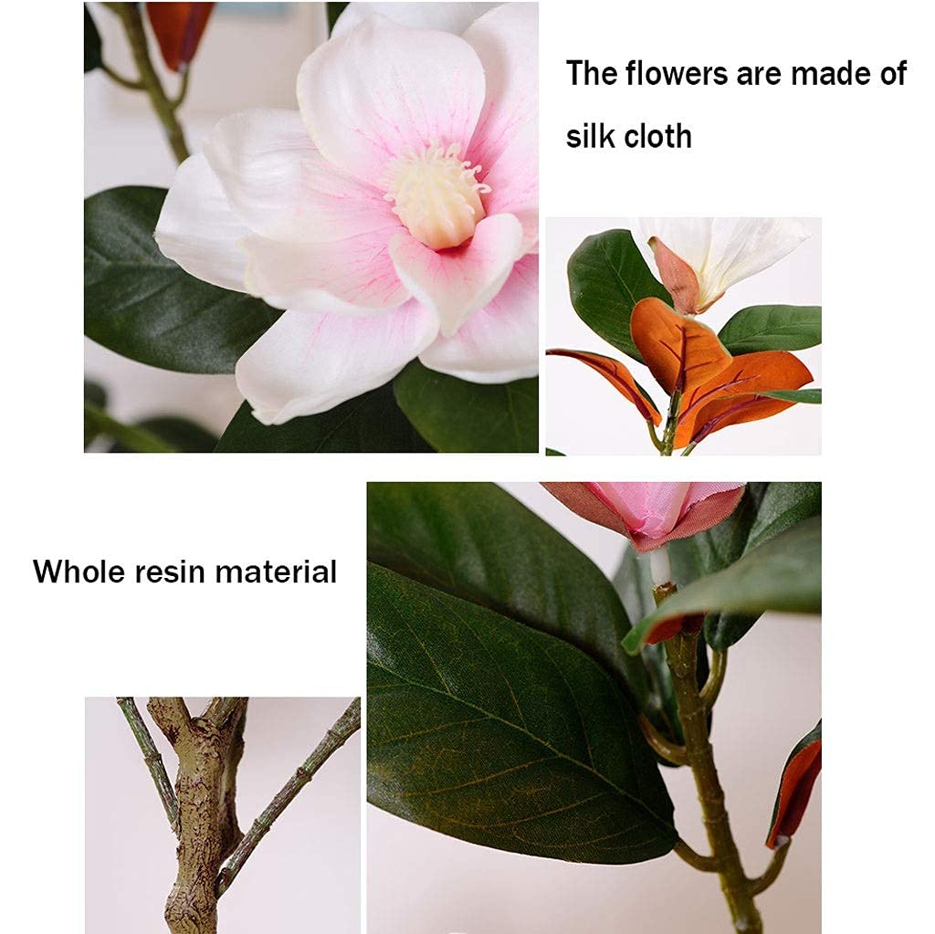Sztuczne drzewo 5ft Sztuczne drzewo magnolii Plastikowe drzewo Fałszywe drzewo Zielona roślina Doniczkowa imitacja rośliny do dekoracji domowego biura