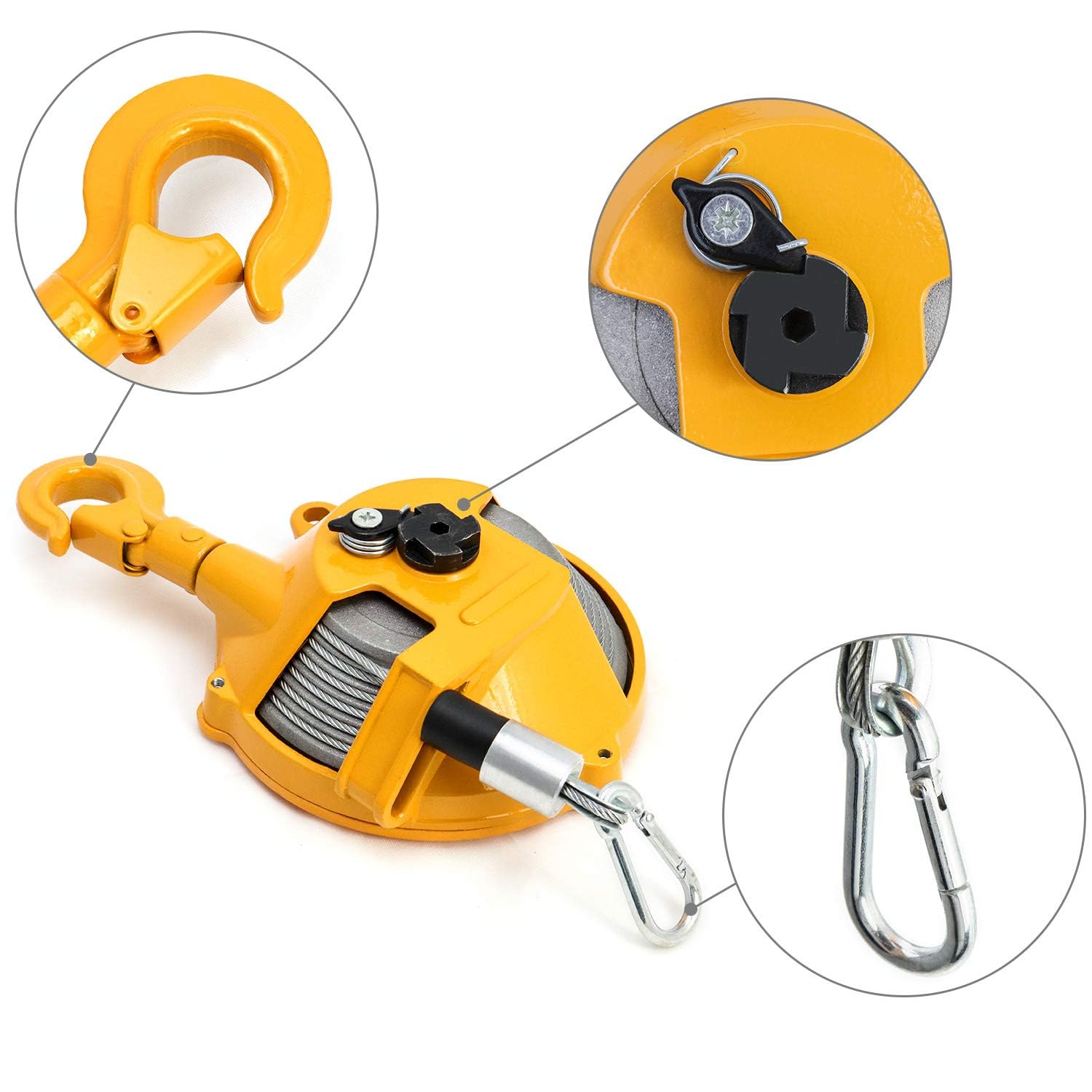 Bilanciatore a molla 5-7 kg, lunghezza 1,9 m, resistente, molla retrattile, strumento di bilanciamento, attrezzatura per appendere cavi metallici