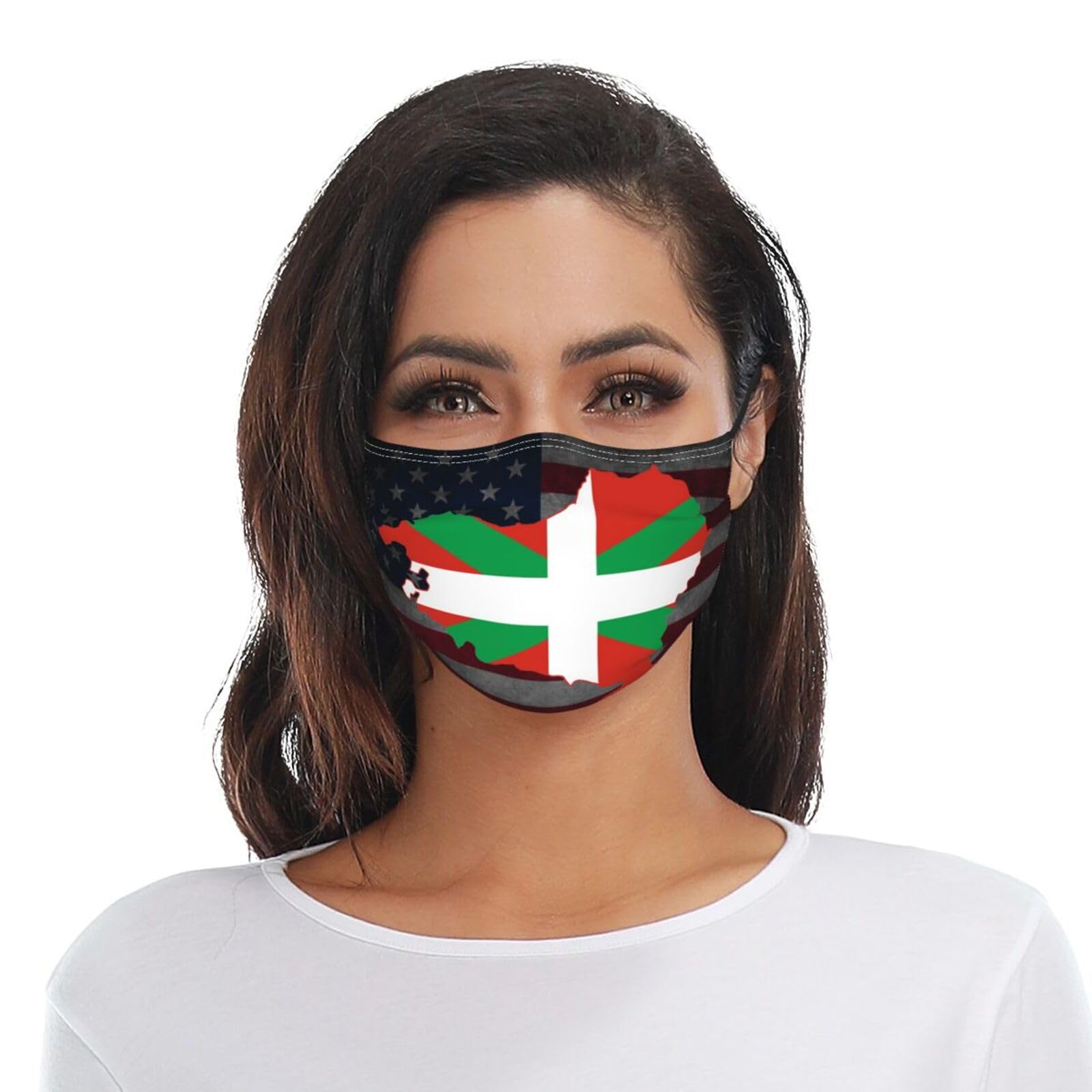 Basque Flag Map Adult Dust Mask Adjustable Dust Face with 2 Filter67