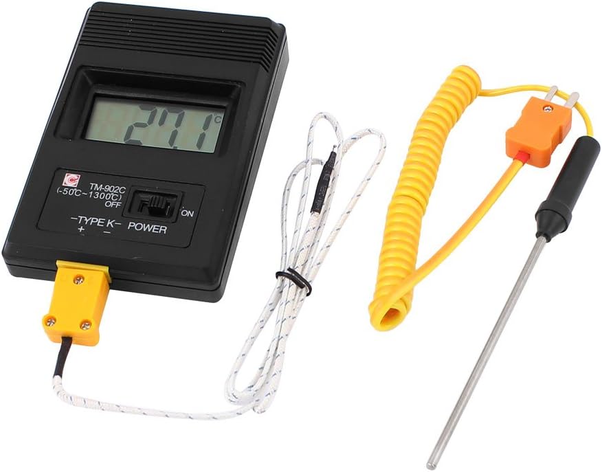 uxcell LCD Display Type K Digital Thermometer TM-902C + 2 Thermocouple Probe