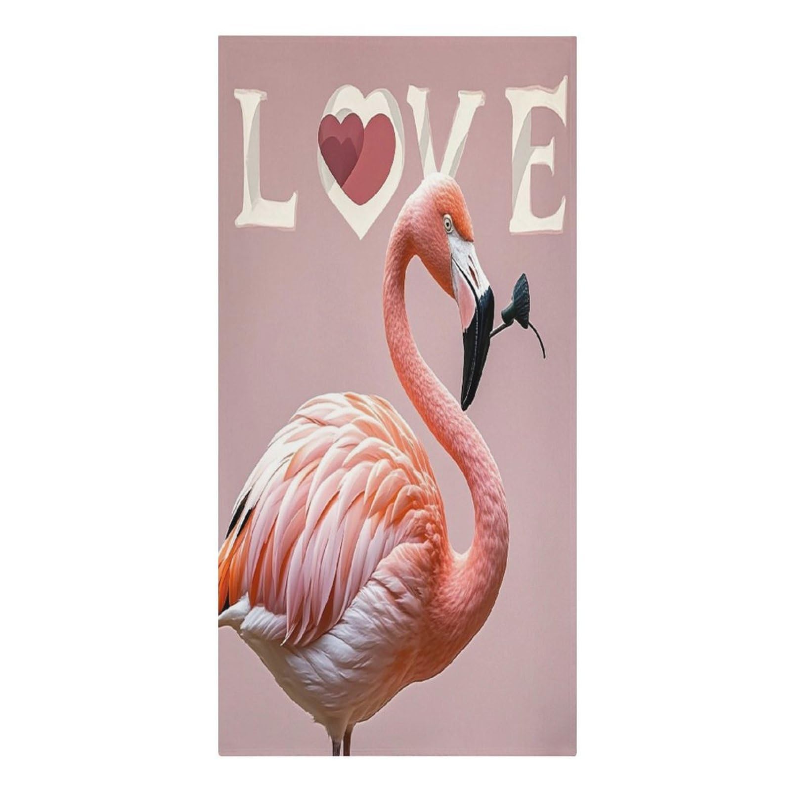 FekiLoot Love Flamingo Towels Soft Oversized Beach Towels Absorbent Sand Free Bath Towel Travel Compact Swim Towels Lightweight Quick Dry Pool Towel Large Beach Blanket 30" X 61"