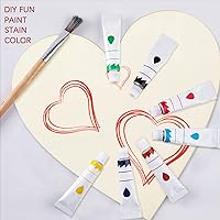 Vista 3 de Whaline 10 piezas de 16 pulgadas con recortes de corazón de madera grandes sin terminar, adorno de madera, rebanadas de madera en blanco para San