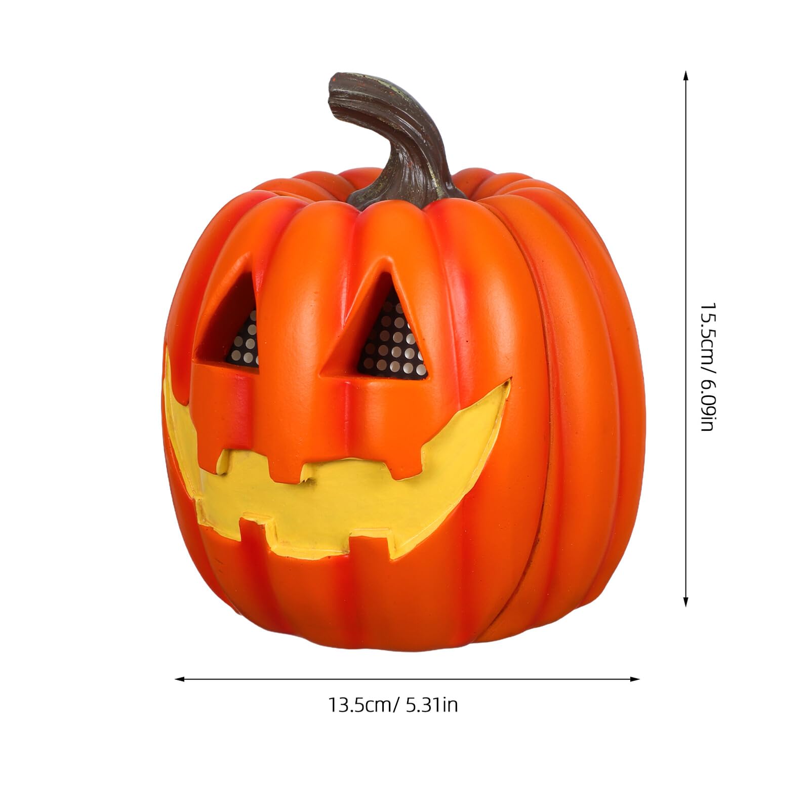 Halloween Kürbis Deko LED Laterne aus Robustem Harz Flammenloses Leuchten für Innen Außen Vielseitige Halloween Tisch Barbeleuchtung Stimmungsvolle Party deko mit Gruseligem