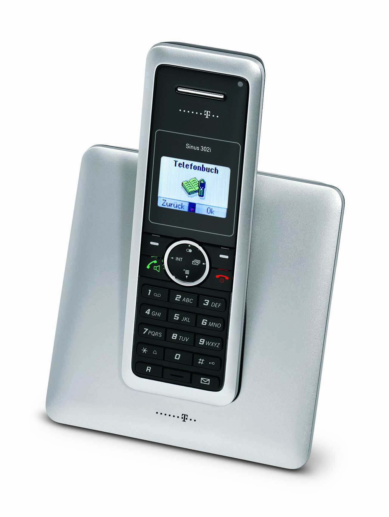 Deutsche Telekom T-Home Telefon Sinus 302i ISDN-Telefon silber/schwarz