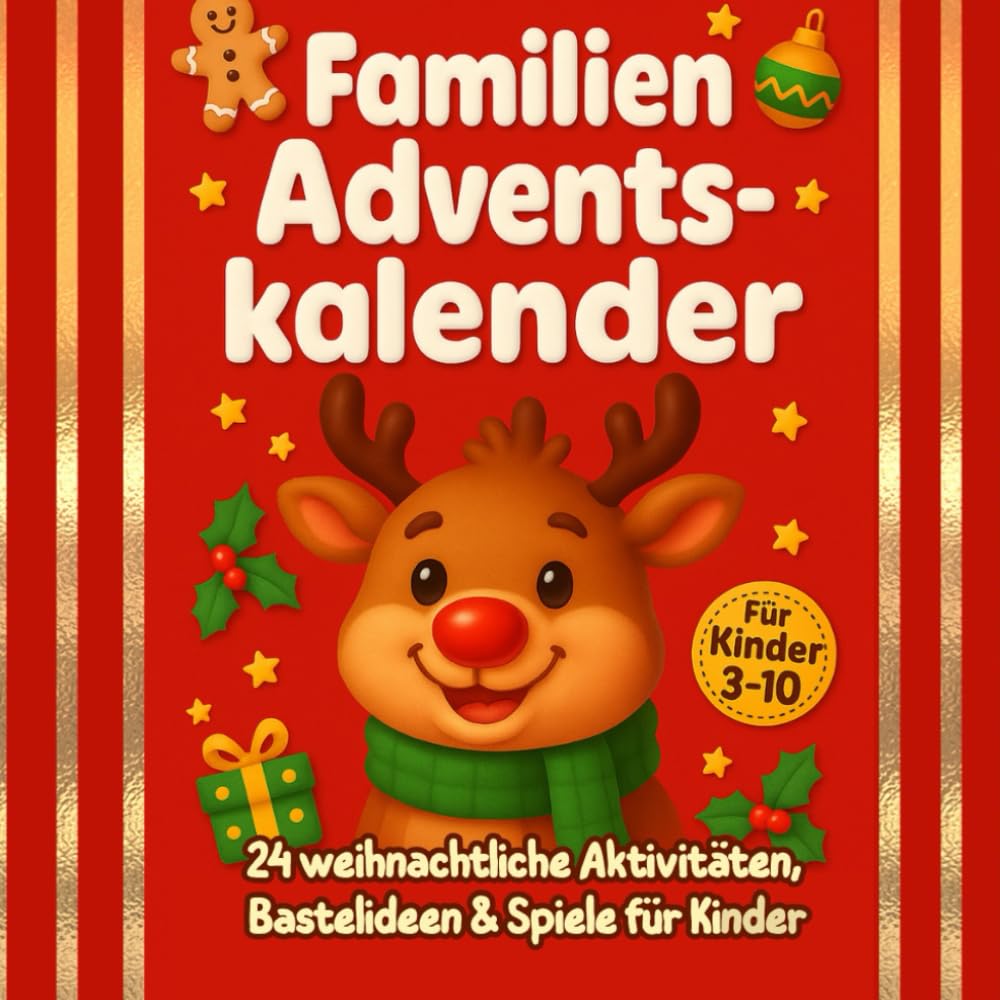 Familien Adventskalender Buch. 24 weihnachtliche Aktivitäten, Bastelideen & Spiele für Kinder: Ein kreatives Adventskalender-Buch für Familien – ... Bastelspaß & spielerischer Adventsideen.