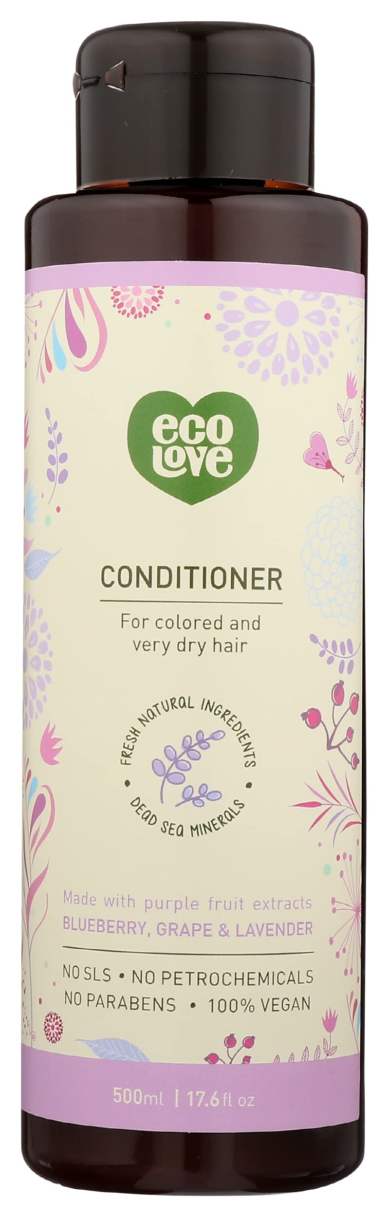 ecoLoveMade With Purple Fruit Extracts Blueberry, Grapes and Lavender, Conditioner, No SLS, Paraben Free, 17.6 Fluid Ounce (Pack Of 1)
