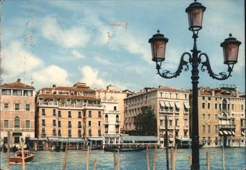 Venice Canal View with Hotel Europa & Regina Venezia, Italy Original Vintage Postcard