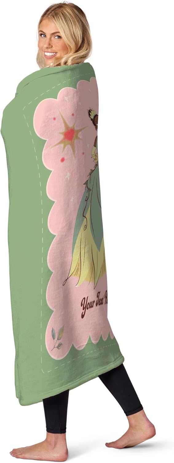 Disney Princess Jazzed Valentine Personalized Silk Touch Throw Blanket, Cozy for All Seasons, Lightweight for Couch, Sofa, Boys Girls Bedding, 50 x 60 inches