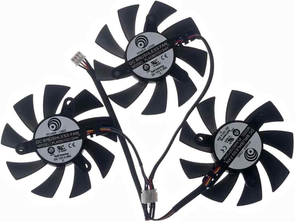 PLA08015D12HH 75mm DC12V 0.35A 42mm 4Pin Replacement Graphics Video Card PC Cooling Fan