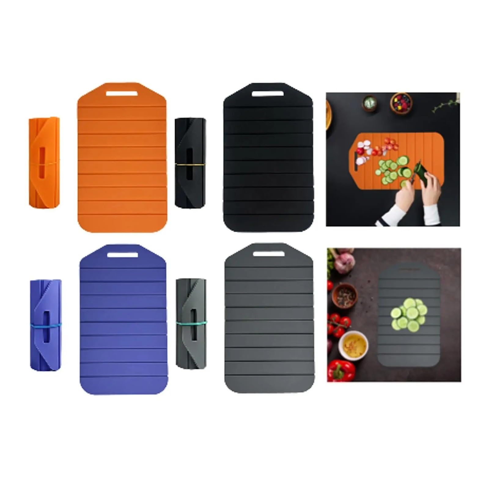 Tabla De Silicona Tabla de cortar plegable de silicona, resistente, Flexible, antideslizante, ligera, for barbacoas de frutas, actividades al aire libre(Black)