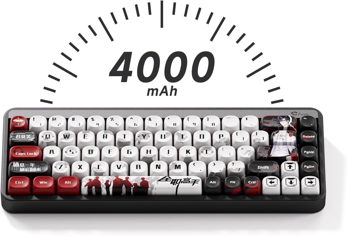Akko JIN01 65% Mechanical Keyboard RGB 2.4G Wireless/Bluetooth/Wired Hot Swappable Gasket Mounted Aluminum Gaming Keyboard with PBT Dye-Sub Keycaps for Mac & Win The King’s Avatar, Rosewood Switch