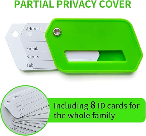 Miniatura 6 de Etiquetas de silicona para maletas, etiquetas de equipaje con tarjeta de identificación de nombre, perfectas para detectar rápidamente la maleta