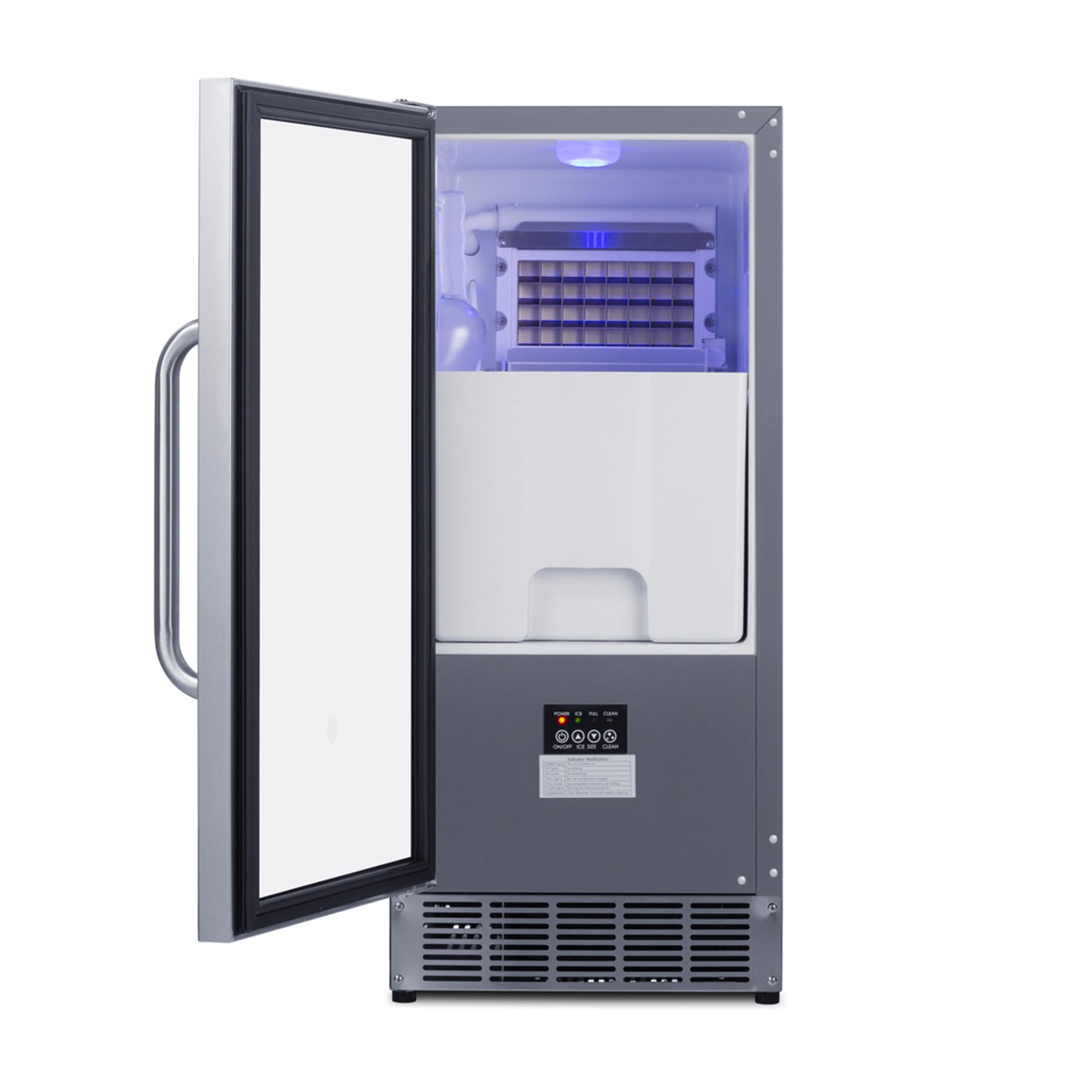 Summit 15" Clear Ice Maker, 50 lb. Production Capacity, Energy Star, ADA Compliant, Stainless Steel- BIM44GCSSADA on Fridge.com