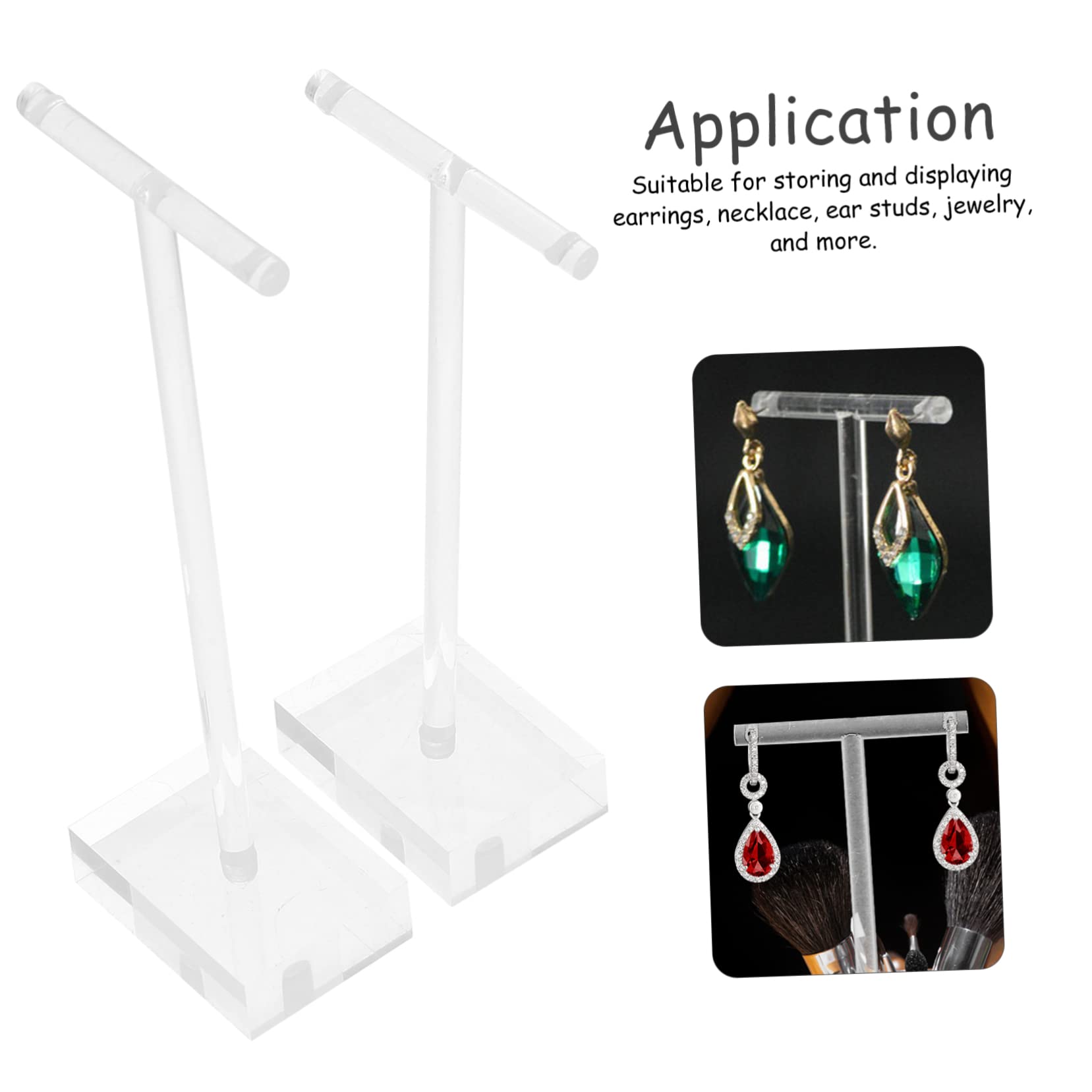 MAGICLULU 2 Set Di Espositori Per Gioielli in Materiale Acrilico A Forma Di T Per Punti Vendita Al Dettaglio 4 Pezzi * 2
