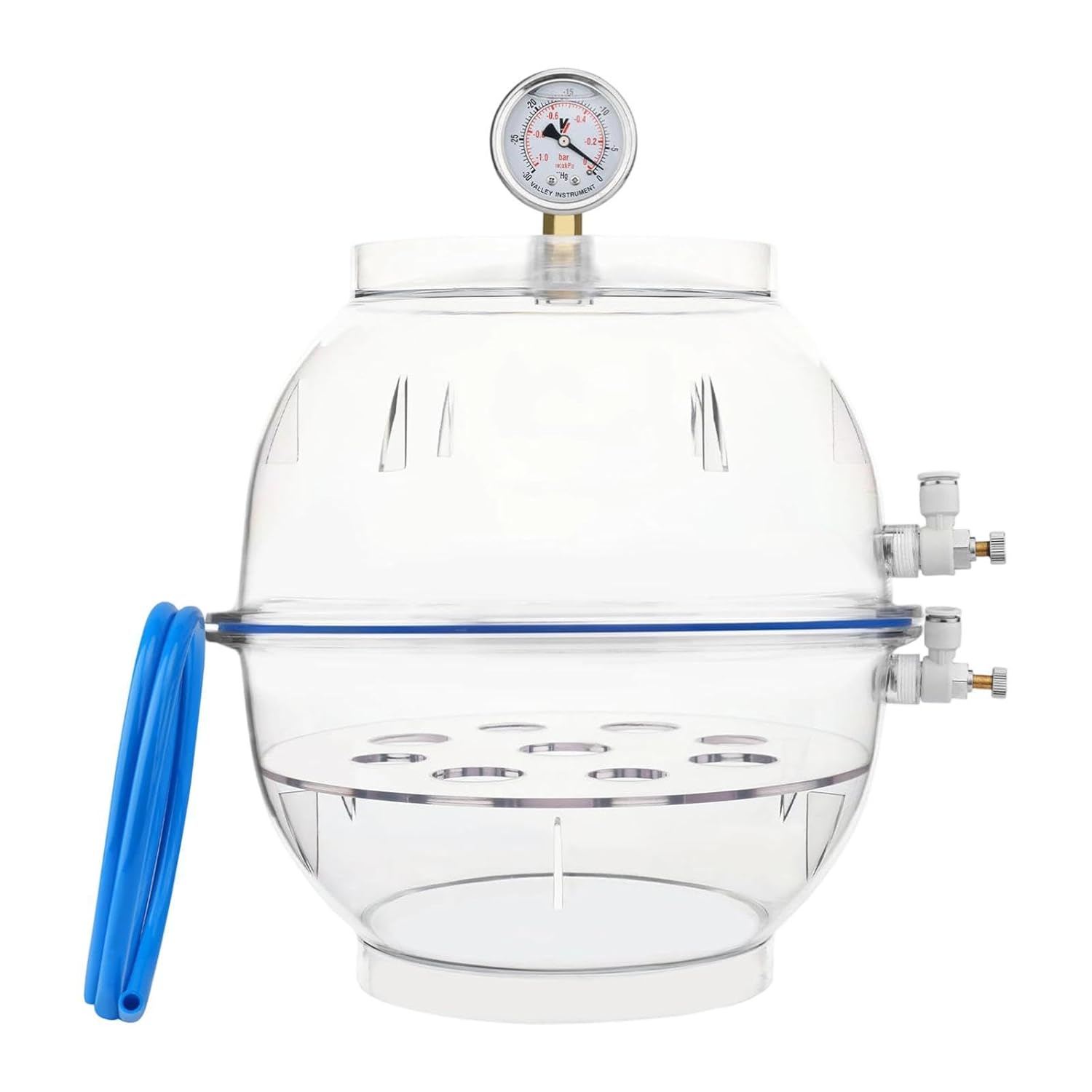 Amagogo Vacuum Desiccator Accessory Clear Visibility Industrial Use Practical Double Valve Wear Resistant Vacuum Dryer Equipment