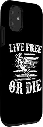 Miniatura 3 de iPhone 11 Live Free Or Die Us Flag Bike Mx - Dirt Biking 4 de Julio Case