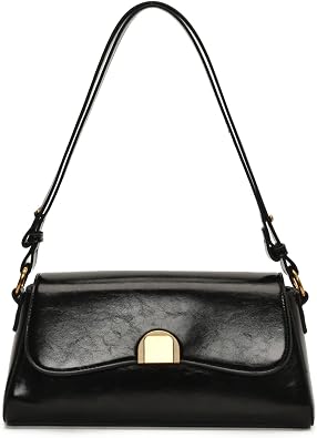 Women Shoulder Handbag PU Leather Crossbody Hobo Purse with Adjustable Strap, Vintage Small Satchel Bag for Work Date Travel
